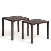 Pellebant Aluminum Rectangular Patio Side Table, Small Outdoor Bistro Coffee Table